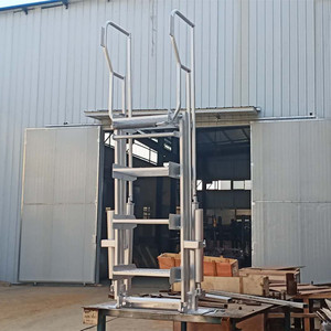 <span class=keywords><strong>Escalier</strong></span> pliant galvanisé à 2-6 marches avec main courante, cage de sécurité pour la protection des réservoirs et des fermes - Product Image 3