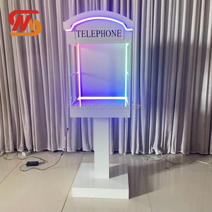 Smooth White Metal London Telephone Stand Audio Phone Booth for <b>Wedding</b> Reception Party Supplies Decoration - Product Image 1