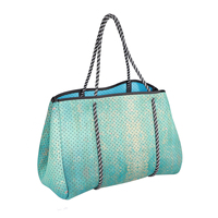 Ensemble de sacs fourre-tout en néoprène perforé pour femmes, grande capacité, imperméable, pliable, sac de plage avec pochette zippée assortie