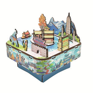 Yunnan Impressie Muziekdoos Nationale Mode Stad Schilderachtige Plek Souvenir Creatieve Dynamische Muziekdoos Houten 3d Puzzel Model - Product Image 3