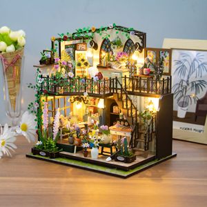 Kit de construction DIY Maison de fleurs Darcy, modèle 3D stéréo <span class=keywords><strong>à</strong></span> assembler, ornements en bois double couche, jouet de décompression pour adultes, cadeau - Product Image 5