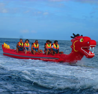 Jeu de sport nautique jouet remorquable bateau dragon gonflable bateau banane d'eau à vendre