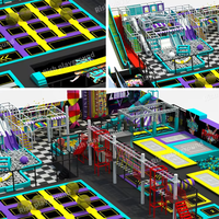Parc de trampolines intérieur commercial durable pour enfants, aire de jeux pour enfants, structures d'escalade, trampoline intérieur pour centre commercial