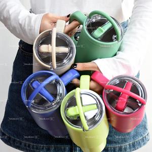 Custom Leak Proof 20oz 30oz <strong>40</strong> <strong>oz</strong> Insulated Stainless Steel Silicone Nozzle Flip Straw Tumbler With Handle - Product Image 6