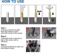 Extracteur d'écrou de cosse multi-cannelures à tête hexagonale Extracteur de boulon facile à sortir Ensemble de vis dénudées Goujons cassés
