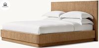 Cadre de lit queen style pin meubles de maison minimalisme antique cadre de lit durable en MDF lit king base queen en bois de frêne