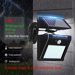 Lampe solaire étanche à 30 LED, OEM, <span class=keywords><strong>détecteur</strong></span> <span class=keywords><strong>de</strong></span> <span class=keywords><strong>mouvement</strong></span> PIR, lampes solaires <span class=keywords><strong>de</strong></span> jardin, <span class=keywords><strong>extérieur</strong></span>, câble et panneau séparés - Product Image 5