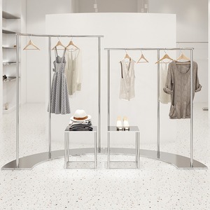 <span class=keywords><strong>Nakajima</strong></span> magasin de vêtements créatif pour femmes présentoir élégant en forme de S support de tréfilage portable en acier inoxydable pour vêtements - Product Image 2