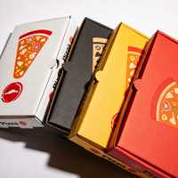 Boîte à pizza sur mesure avec logo, en carton ondulé kraft, pour restaurant de restauration rapide