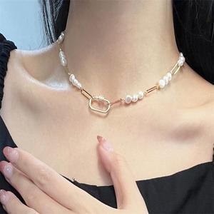 Collar de Perlas de Agua Dulce Estilo Barroco Zhi Zhen, Cielo Estrellado Romántico, Estilo Ins, Lindo, Rechazo de la Opacidad, Perla de Zhuji - Product Image 2