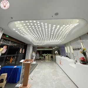Подходящая лестница вилла ресторан большая осветительная арматура современная роскошная светодиодная люстра из нержавеющей стали