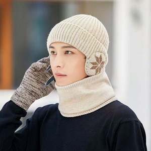 Kışlık Sıcak Açık Hava Rüzgar Geçirmez Erkek Peluş Yün Şapkalar Kalınlaştırılmış Bisiklet Sürme Kulak Koruyucu Örgü Şapkalar - Product Image 5