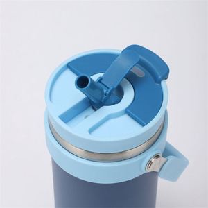 Customized 40oz Stainless Steel Vacuum <b>Double</b> <b>Wall</b> Insulated Powder Coated Tumbler With Flip Straw Lids - Product Image 3