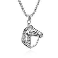 Collier en acier inoxydable plaqué or 18 carats avec pendentif tête de cheval animal tendance et personnalisé, bijoux de haute qualité imperméables
