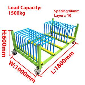 Chariot de stockage en verre IG 1.5 tonnes, chariot de transport en verre isolant avec <span class=keywords><strong>10</strong></span> emplacements pour porte et fenêtre, usine - Product Image 2