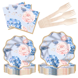 DAMAI - Vajilla Desechable para Fiestas, Platos y Servilletas de Papel para Despedida de Soltera, Platos, Vasos y Cubiertos para Fiestas de Té - Product Image 4