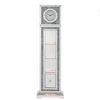 Horloge de grand-père Noralie de meubles de style nouveau 2022 avec LED, miroir et faux diamants pour le salon