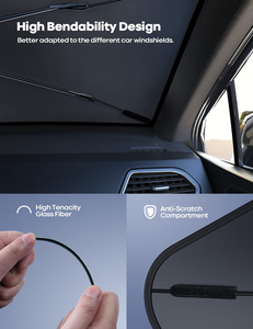 Parabrezza parasole per auto con ombrellone pieghevole per parabrezza parasole con rivestimento 5 strati di blocco UV - Product Image 5