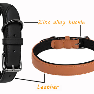 Venta caliente suave ajustable acolchado de cuero genuino con aleación de Zinc D anillo Collar de perro mediano grande <span class=keywords><strong>Extra</strong></span> grande perro - Product Image 4