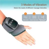 Masseur de poignet intelligent portable, 3 niveaux de vibration, 5 niveaux de chauffage, appareil de soin des mains électrique alimenté par batterie avec écran LED