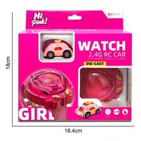 Voiture télécommandée 2.4G en métal moulé sous pression avec batterie, thème spatial pour filles, mini-voitures RC, cadeau pour enfants