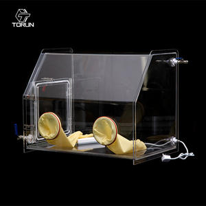Caja de guantes de prueba de laboratorio Gas inerte transparente que agrega material químico Física, caja de guantes de acrílico PMMA de funcionamiento de Biología - Product Image 1
