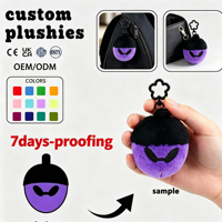 Porte-clés personnalisé en peluche douce, mini visage d'alien rond, breloque à suspendre pour sac, divers modèles de porte-clés, logo personnalisé