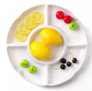 HCMA 5-Fach Unterteiltes 100% A5 Unzerbrechliches Melamin-Plastik Snack-Tablett, Nuss-Servierschalen, Flaches Serviertablett-Set - Product Image 2