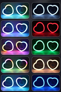 Feux de jour à <span class=keywords><strong>LED</strong></span> en forme de cœur de 2,5 pouces, avec cache noir pour <span class=keywords><strong>projecteur</strong></span> de phare de voiture, DRL, rétrofit DIY, pièces automobiles, RGB multicolore - Product Image 3