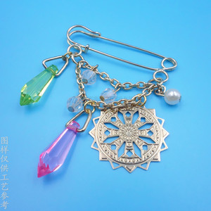 เข็มกลัดเกล็ดหิมะเงินทิเบตพร้อมลูกปัดทรงหยดน้ำและโซ่สำหรับเสื้อผ้า เข็มกลัดแฟชั่นสำหรับทุกเพศ - Product Image 3