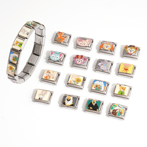 สร้อยข้อมือสแตนเลสแบบโมดูลาร์ DIY พร้อมจี้การ์ตูน ของขวัญเครื่องประดับสำหรับทุกเพศ - Product Image 1