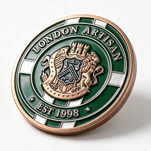 Épinglette de défi personnalisée avec blason de lion héraldique, en alliage de zinc, gaufrée en 3D, imitation émaillée, cadeau souvenir - Product Image 2