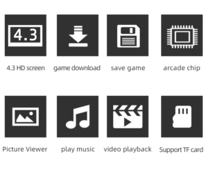 HC-2000 hicyber 4.3นิ้วคอนโซลเกมมือถือหน้าจอ IPS ผู้เล่นย้อนยุคโอเพนซอร์ส