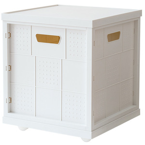 Plastic Storage Box <b>Square</b> With Wheels Dustproof Portable Storage <b>Bin</b> For Home Office Use - Product Image 1