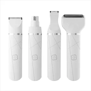 Painless Body Hair Trimmer Lady Clipper Set Electric Epilator Bikini For Women 4 In 1 Charging Rechargeable Battery IPX7 5 Hours