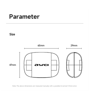 Fones de Ouvido <span class=keywords><strong>Awei</strong></span> T230 ANC TWS Sem Fio com Cancelamento de Ruído de 6 Microfones e Chipset JL para Fornecimento em Lote - Product Image 4