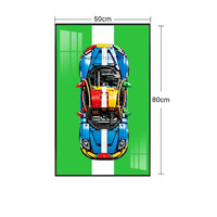 Cadre photo mural décoratif moderne et créatif 3D avec modèle de voiture en blocs de construction pour fond de canapé