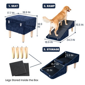 Rampe d'accès pour <span class=keywords><strong>chien</strong></span> en bois USMILEPET, <span class=keywords><strong>escalier</strong></span>, repose-pieds, fauteuil élévateur, meuble adapté aux chiens de grande, moyenne et petite taille - Product Image 6