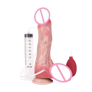 Pene simulado de artesanía de doble capa con ventosa, juguete para adultos, experiencia: pene realista - Product Image 1