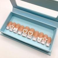 Boîte d'emballage vide personnalisée pour ongles, étuis de luxe en carton pour faux ongles avec pelliculage mat