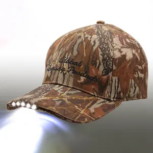 New design embroidery camo baseball led cap light made in China