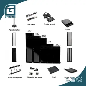 Gcabling 19 дюймов шкаф для хранения документов 24U 37U 42U сети шкафа сделано в Германии стоечный сервер