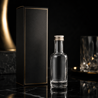 Bouteilles en verre de 15 ml pour spiritueux, vodka, vente en gros, mini bouteilles rondes personnalisées pour whisky, finition dégradée givrée