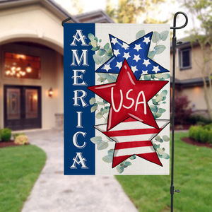 American Independence Day Black White Plaid Polyester Printed Rectangle <b>Garden</b> <b>Flag</b> Festive Yard Decorative Home - Product Image 4