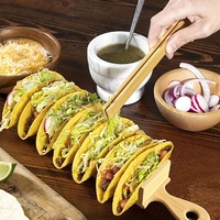 Porte-taco en bois avec cadre en bambou maïs Tortilla Burrito support organisateur plateau cuisine stockage conception accessoire OEM ODM bienvenue