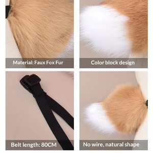 Queue d'animal de simulation en peluche mignonne pour déguisement, spectacle, exposition <span class=keywords><strong>manga</strong></span>, fête et accessoires de diffusion en direct - Product Image 2