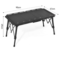 IGT réglable en hauteur Portable extérieur ferme Camping Table moderne en alliage d'aluminium pliant tactique 4 places hôtel