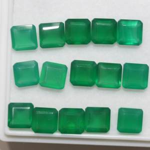 พลอยสีเขียวออนิกซ์ทรงเหลี่ยมขนาด 6 มม. 15 เม็ด พลอยหลวมสำหรับทำเครื่องประดับขายส่ง - Product Image 4