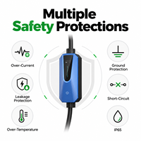 Chargeur portable pour véhicules électriques Type 1 J1772 3.84kW 7.6kW 9.6kW 11.5kW 16A 32A 40A 48A 240V WiFi Bluetooth IP65 Fournisseur OEM ODM