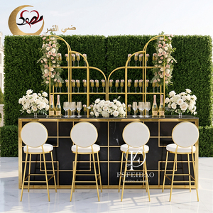 Wedding Contemporary Modern Stainless Steel Frame PVC Commercial <b>Folding</b> Bar Counter for Home Bar Hotel and Living Room Use - Product Image 4